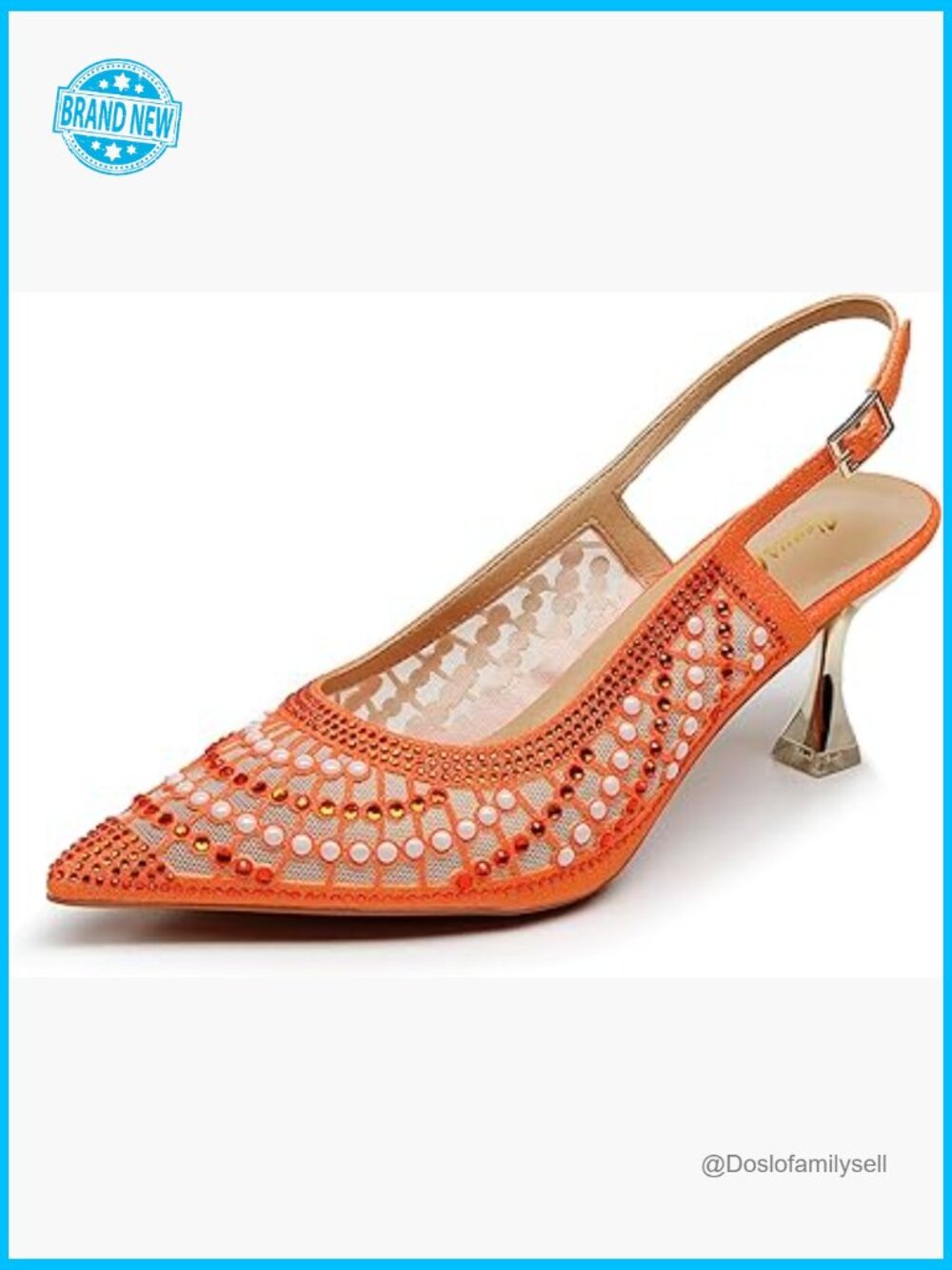 Slingback Pump Shoe Elegant Pointed Toe Dress Shoes Comfortable Heels